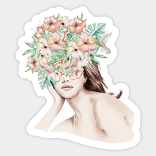 Flowers In Her Hair Sticker